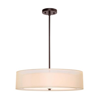 Yseult Beige Fabric Drum Shade Acrylic Rod Pendant Light Yseult Beige Fabric Drum Shade Acrylic Rod Pendant Light