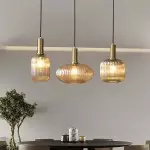 Zarek Lantern Shape Vertical Striped Stained Glass Pendant Light