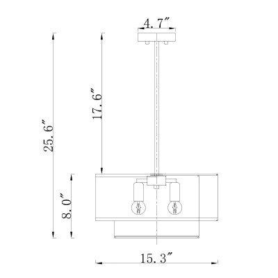 Aevon 3-Light Matte Brown Double Drum Pendant Light Aevon 3-Light Matte Brown Double Drum Pendant Light