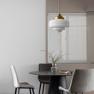 Bastian White Glass Multi Layers Pendant Lights Bastian White Glass Multi Layers Pendant Lights