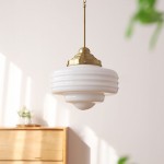 Bastian White Glass Multi Layers Pendant Lights