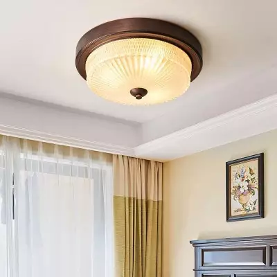 Ceara Rustic Vintage Round Glass Ceiling Light Ceara Rustic Vintage Round Glass Ceiling Light