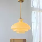 Derwent Bauhaus Cream Yellow Glass Pendant Light