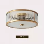Lavra Brass Round Frosted Glass Ceiling Light