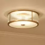 Lavra Brass Round Frosted Glass Ceiling Light