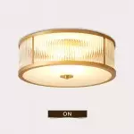 Lavra Brass Round Frosted Glass Ceiling Light