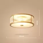 Lavra Brass Round Frosted Glass Ceiling Light