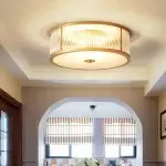 Lavra Brass Round Frosted Glass Ceiling Light