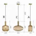 Zarek Lantern Shape Vertical Striped Stained Glass Pendant Light