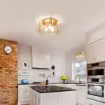 Ozu Modern Water Ripple Glass Drum Flush Mount Light