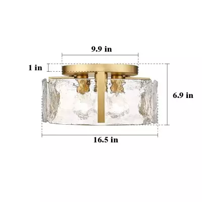 Ozu Modern Water Ripple Glass Drum Flush Mount Light Ozu Modern Water Ripple Glass Drum Flush Mount Light