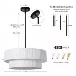 Elaraine Pleated Fabric Circular Drum Shade Chandelier