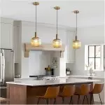 Zarek Lantern Shape Vertical Striped Stained Glass Pendant Light