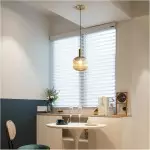 Zarek Lantern Shape Vertical Striped Stained Glass Pendant Light