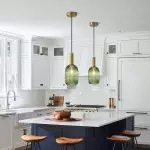 Zarek Lantern Shape Vertical Striped Stained Glass Pendant Light