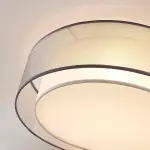 Merion Linen Drum Shade Flush Mount Round Ceiling Light