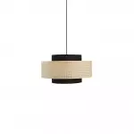 Nivara Rattan Linen Double Drum Pendant Light