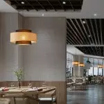 Nivara Rattan Linen Double Drum Pendant Light