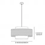 Nivara Rattan Linen Double Drum Pendant Light