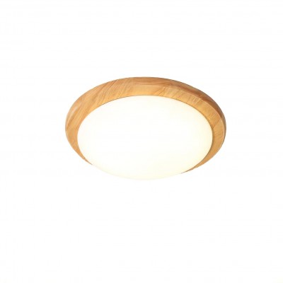 Obta Light Wood Round Ceiling Lamp