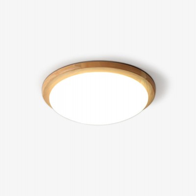 Obta Light Wood Round Ceiling Lamp