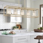 Velma Rippled Texture Shade Steel Dimmable Rectangular Chandelier