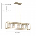 Velma Rippled Texture Shade Steel Dimmable Rectangular Chandelier