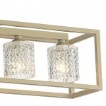Velma Rippled Texture Shade Steel Dimmable Rectangular Chandelier
