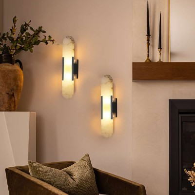 Ylva Real Alabaster Wall Sconces Ylva Real Alabaster Wall Sconces