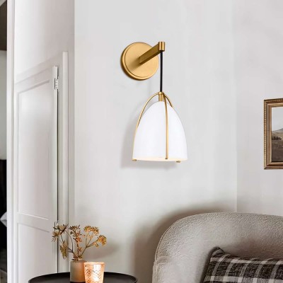 Aeryn White One Light Dome Shade Wall Sconce Aeryn White One Light Dome Shade Wall Sconce