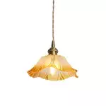 Brion Yellow Glass Flower Single Pendant Light