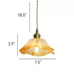 Brion Yellow Glass Flower Single Pendant Light