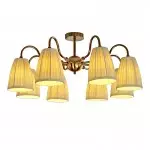 Cadmus Gold Textile Lamp Shade Semi Flush Mount Lighting Cadmus Gold Textile Lamp Shade Semi Flush Mount Lighting