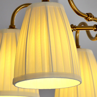 Cadmus Gold Textile Lamp Shade Semi Flush Mount Lighting Cadmus Gold Textile Lamp Shade Semi Flush Mount Lighting