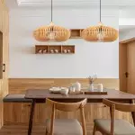 Eldora Light Brown Basket Lampshade Wood Lantern Pendant Lamp