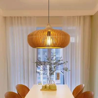 Eldora Light Brown Basket Lampshade Wood Lantern Pendant Lamp Eldora Light Brown Basket Lampshade Wood Lantern Pendant Lamp