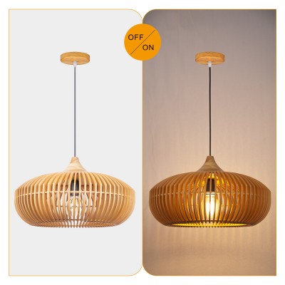 Eldora Light Brown Basket Lampshade Wood Lantern Pendant Lamp Eldora Light Brown Basket Lampshade Wood Lantern Pendant Lamp