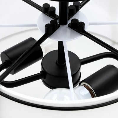 Hesperia Fabric Drum Shade Semi Flush Mount