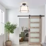 Hesperia Fabric Drum Shade Semi Flush Mount