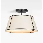 Hesperia Fabric Drum Shade Semi Flush Mount