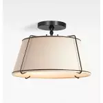 Hesperia Fabric Drum Shade Semi Flush Mount