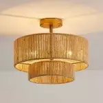 Zardo Coastal Boho Style Rattan Lamp Shade Flush Mount Ceiling Light Zardo Coastal Boho Style Rattan Lamp Shade Flush Mount Ceiling Light