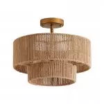 Ivon Handwoven Jute Rope Double Drum Ceiling Light
