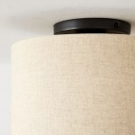 Joram White Linen Drum Ceiling Light