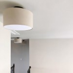 Joram White Linen Drum Ceiling Light
