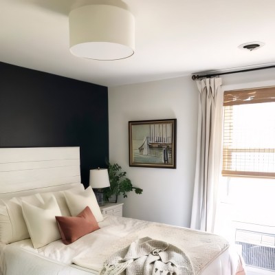 Joram White Linen Drum Ceiling Light