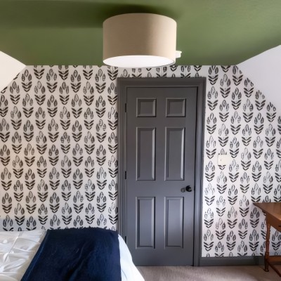 Joram White Linen Drum Ceiling Light