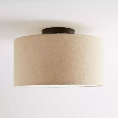 Joram White Linen Drum Ceiling Light Joram White Linen Drum Ceiling Light