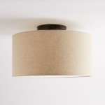Joram White Linen Drum Ceiling Light