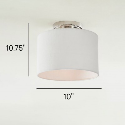 Kaethe Fabric Drum Shade Semi Flush Mount Light